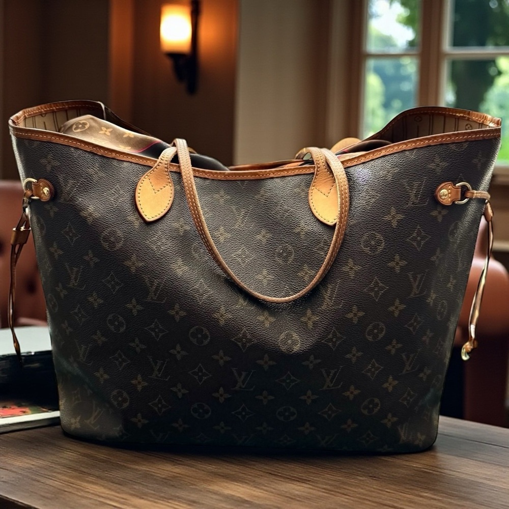 Louis Vuitton Classic GM Monogram Tote in Brown and Tan